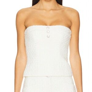Lovers and Friends Josephine tweed strapless top